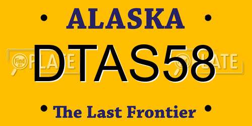 DTAS58 Alaska License Plate