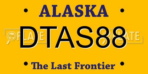 DTAS88 Alaska License Plate