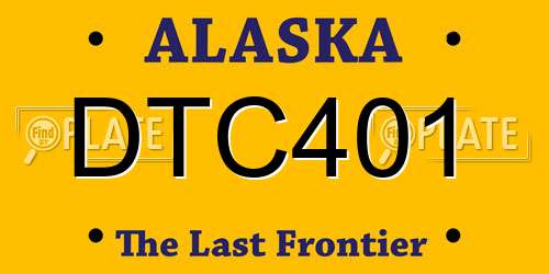 DTC401 Alaska License Plate