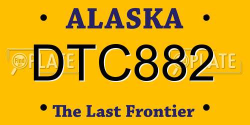 DTC882 Alaska License Plate