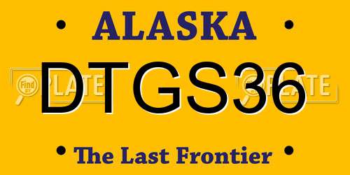 DTGS36 Alaska License Plate
