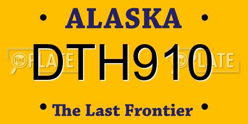 DTH910 Alaska License Plate