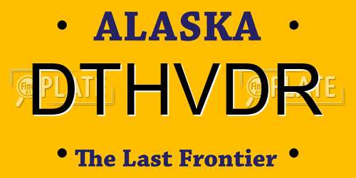 DTHVDR Alaska License Plate