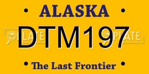 DTM197 Alaska License Plate