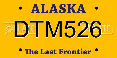 DTM526 Alaska License Plate