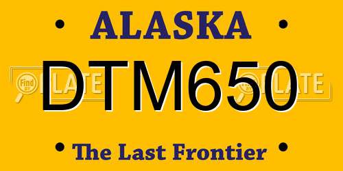 DTM650 Alaska License Plate