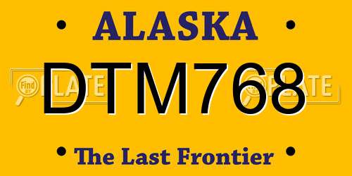DTM768 Alaska License Plate