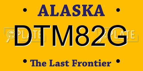 DTM82G Alaska License Plate