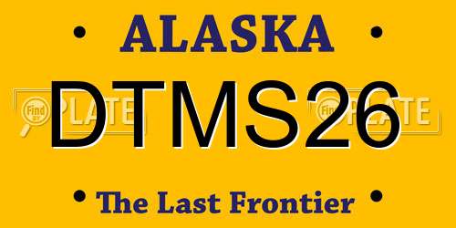 DTMS26 Alaska License Plate