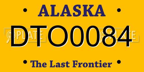 DTO0084 Alaska License Plate