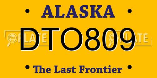 DTO809 Alaska License Plate