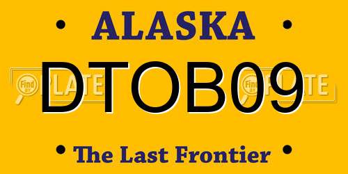 DTOB09 Alaska License Plate