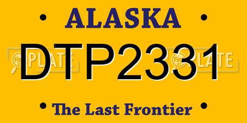 DTP2331 Alaska License Plate