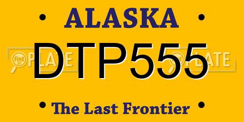 DTP555 Alaska License Plate