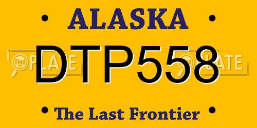 DTP558 Alaska License Plate
