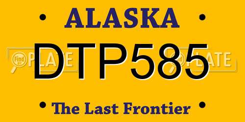 DTP585 Alaska License Plate