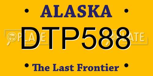 DTP588 Alaska License Plate