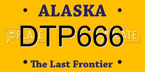 DTP666 Alaska License Plate