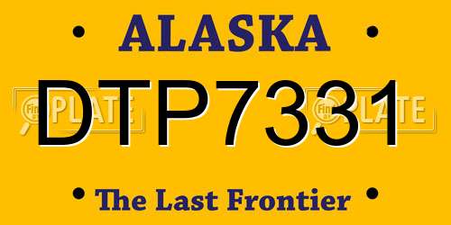 DTP7331 Alaska License Plate