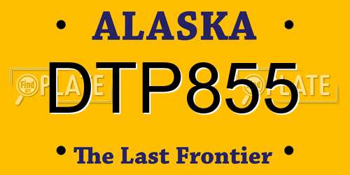 DTP855 Alaska License Plate