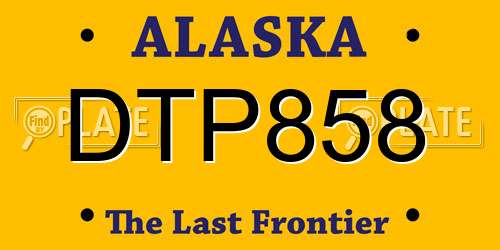 DTP858 Alaska License Plate