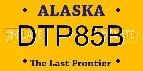 DTP85B Alaska License Plate