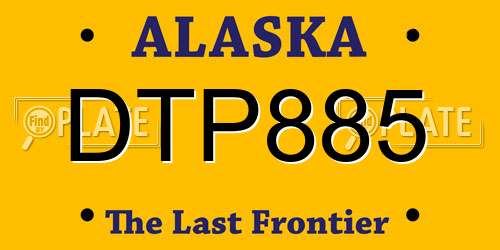 DTP885 Alaska License Plate