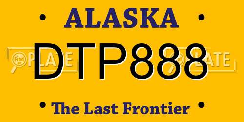 DTP888 Alaska License Plate