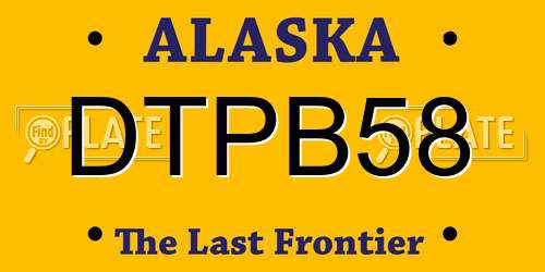 DTPB58 Alaska License Plate