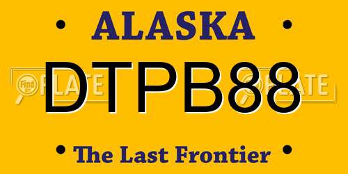 DTPB88 Alaska License Plate