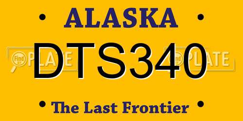 DTS340 Alaska License Plate
