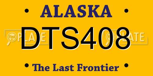 DTS408 Alaska License Plate