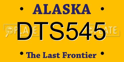 DTS545 Alaska License Plate