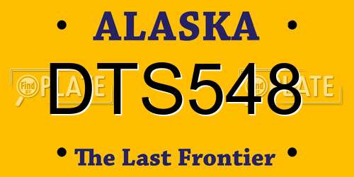 DTS548 Alaska License Plate