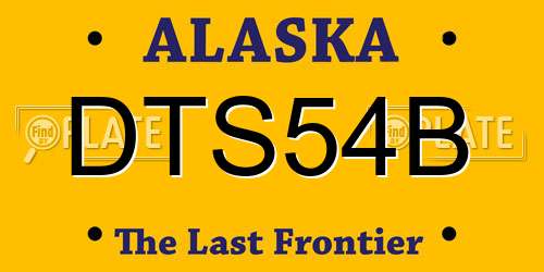 DTS54B Alaska License Plate