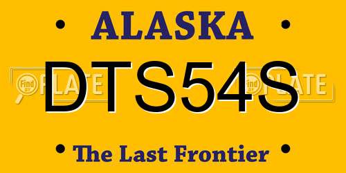 DTS54S Alaska License Plate