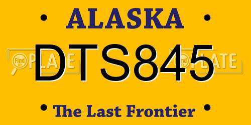 DTS845 Alaska License Plate