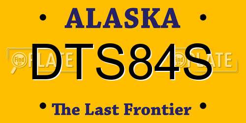 DTS84S Alaska License Plate