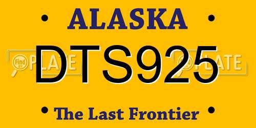 DTS925 Alaska License Plate