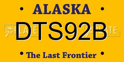 DTS92B Alaska License Plate