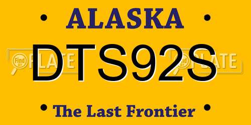 DTS92S Alaska License Plate