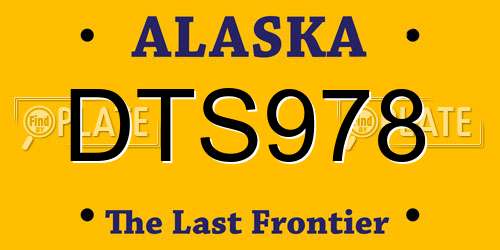 DTS978 Alaska License Plate