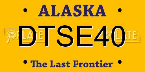 DTSE40 Alaska License Plate