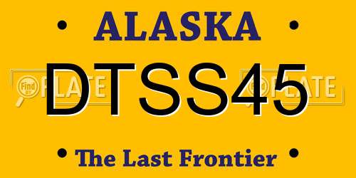 DTSS45 Alaska License Plate