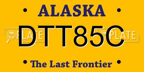 DTT85C Alaska License Plate