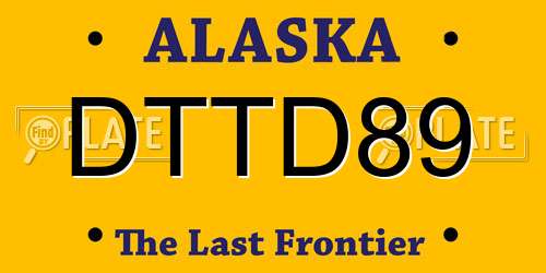 DTTD89 Alaska License Plate