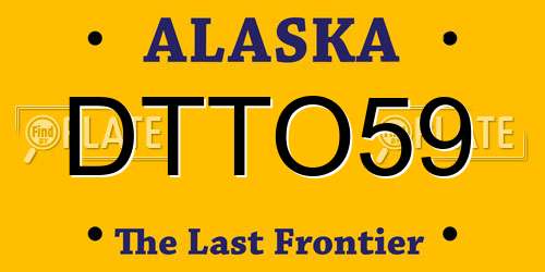 DTTO59 Alaska License Plate