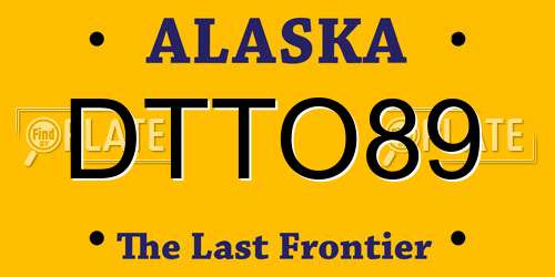 DTTO89 Alaska License Plate