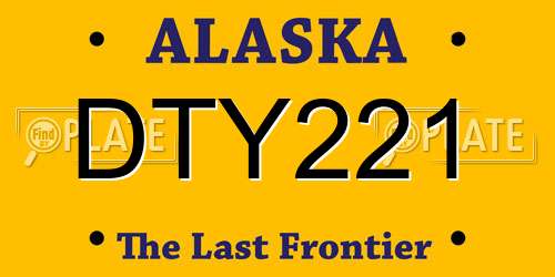 DTY221 Alaska License Plate