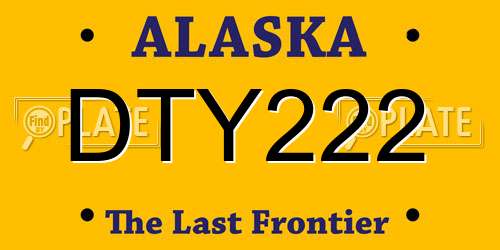 DTY222 Alaska License Plate